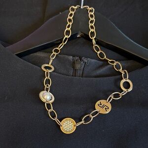 Rebecca IT Rose Gold Necklace with Pearl and Crystal Accents